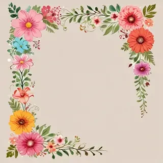flowery border clipart