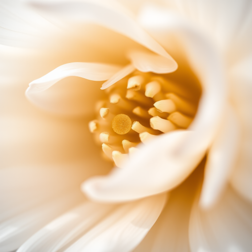 close-up of a white flower with intricate details, soft focus background, taken with a macro lens at f/2.8, ISO 100, 1/200s, natural light, DSLR camera, shallow depth of field, vibrant colors and crisp details