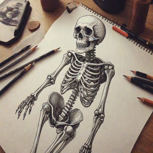 creative skeleton drawings
