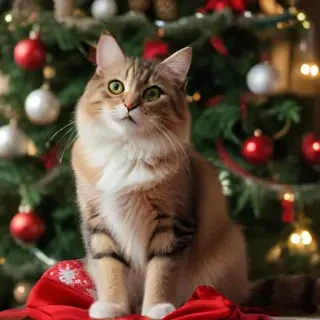 cat christmas background