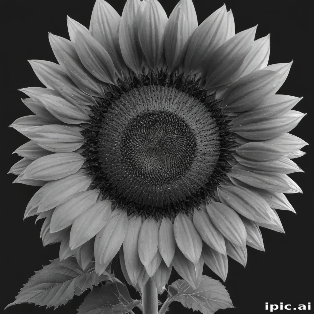 clip art sunflower black and white