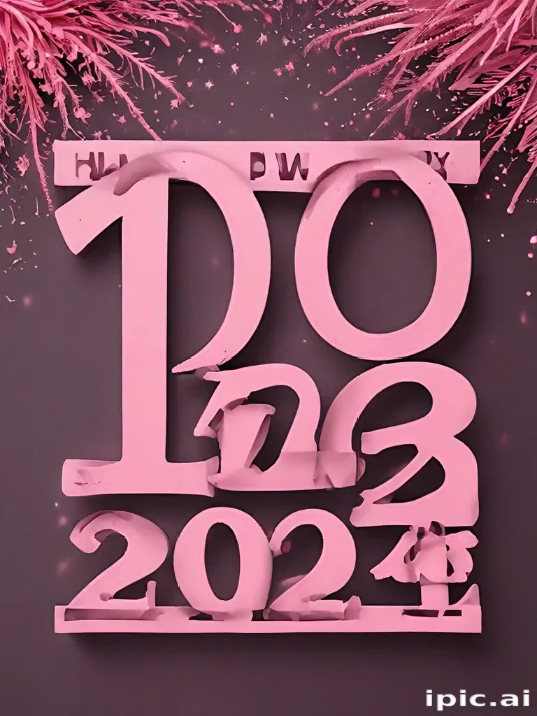 pink happy new year 2024