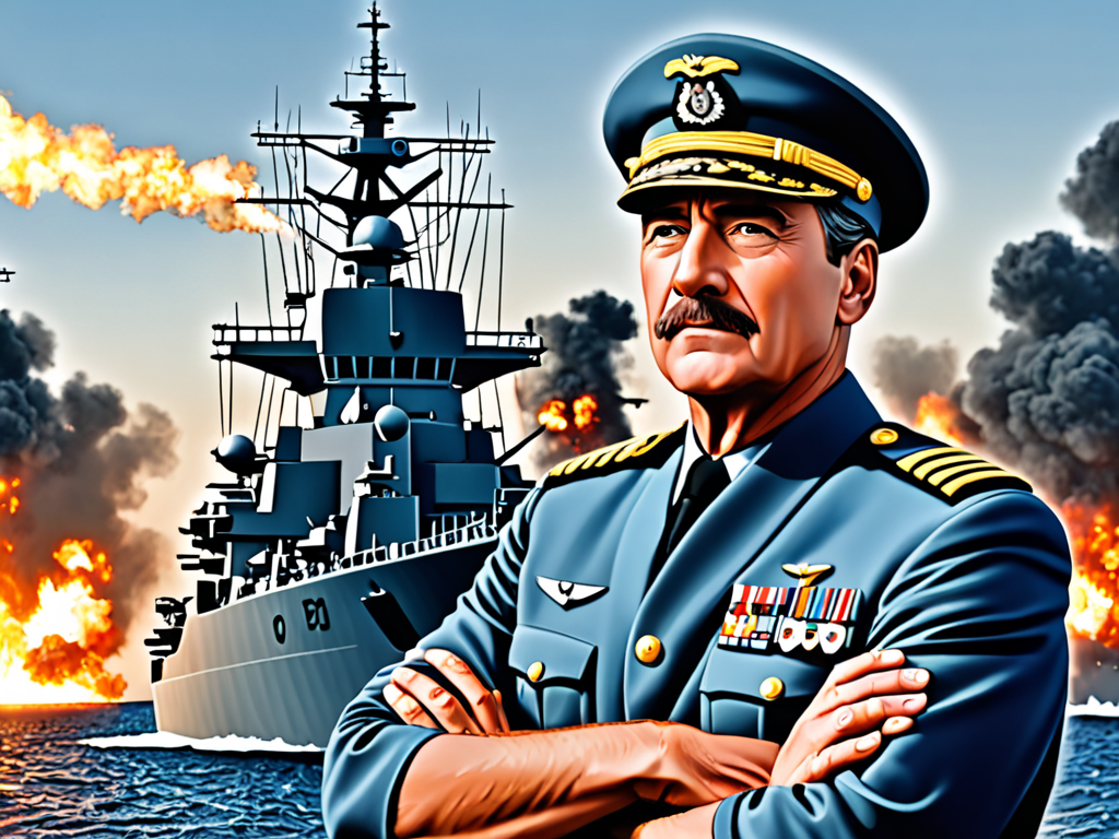 battleship cartoon with it's captain