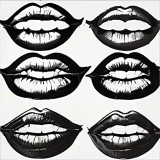 lips clipart black and white