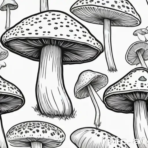 mushroom line art
