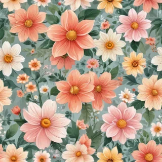 cartoon flowers transparent background