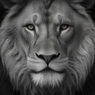 lion black and white