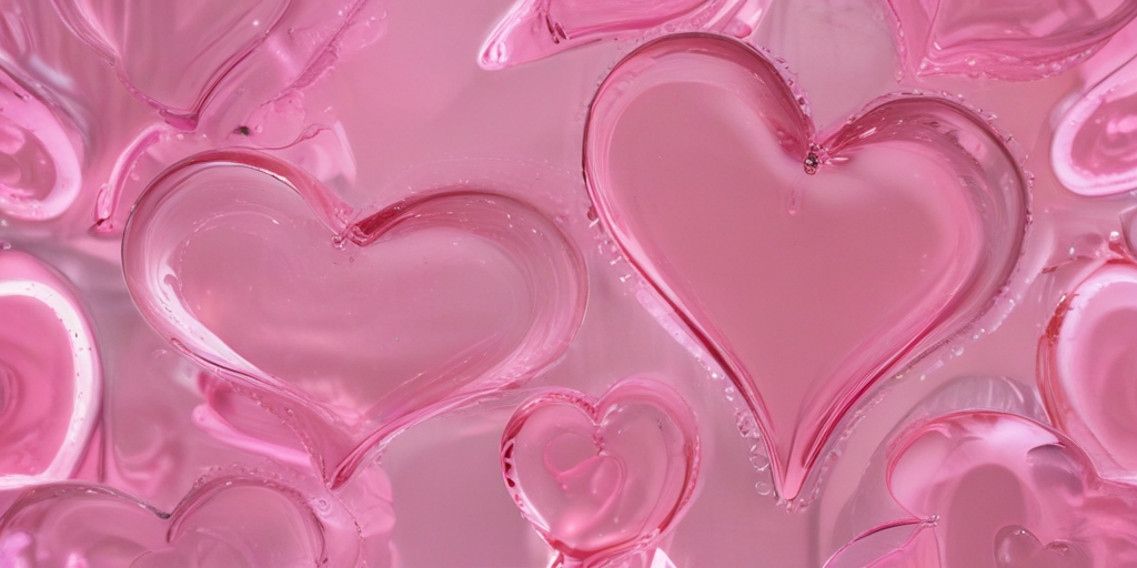 Beautiful Pink Hearts Floating in a Dreamy, Soft Background of Love