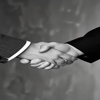 handshake black and white