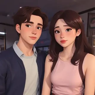 cartoon couple aesthetic