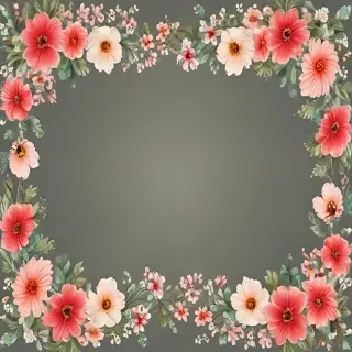 flower border transparent