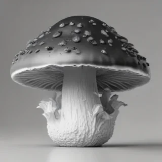 mushroom clipart black and white