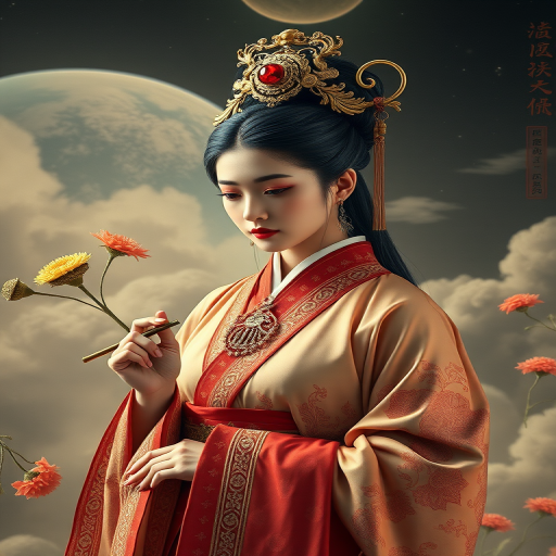 This is a surrealistic realistic photography with a Chinese style characterized by Confucianism and Taoism elegance