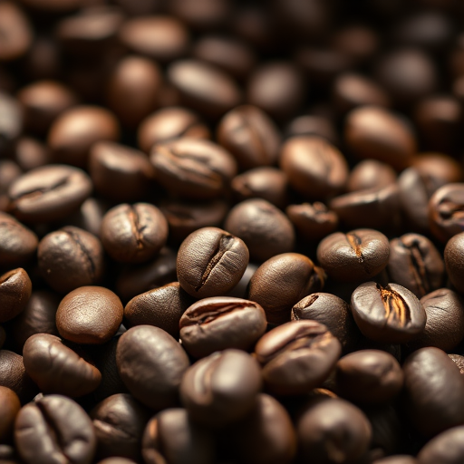 close-up shot of raw coffee beans with a focus on texture and detail, natural lighting, shallow depth of field, 50mm lens, f/2.8, ISO 100, DSLR camera