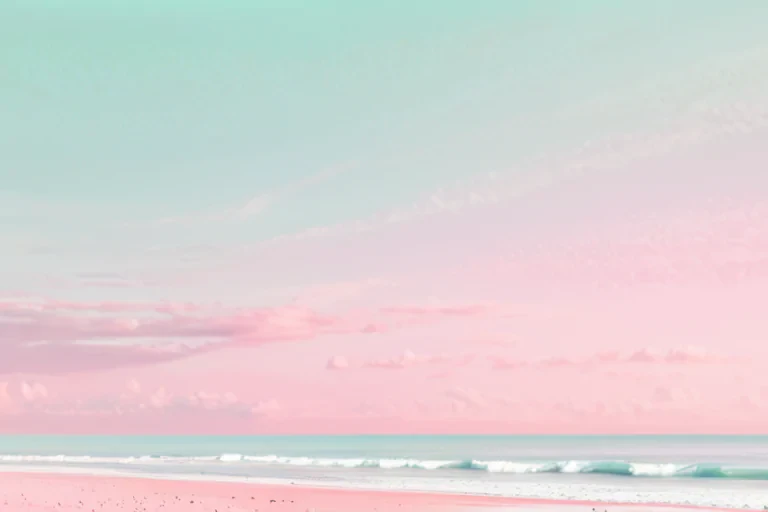 pastel pink beach wallpaper
