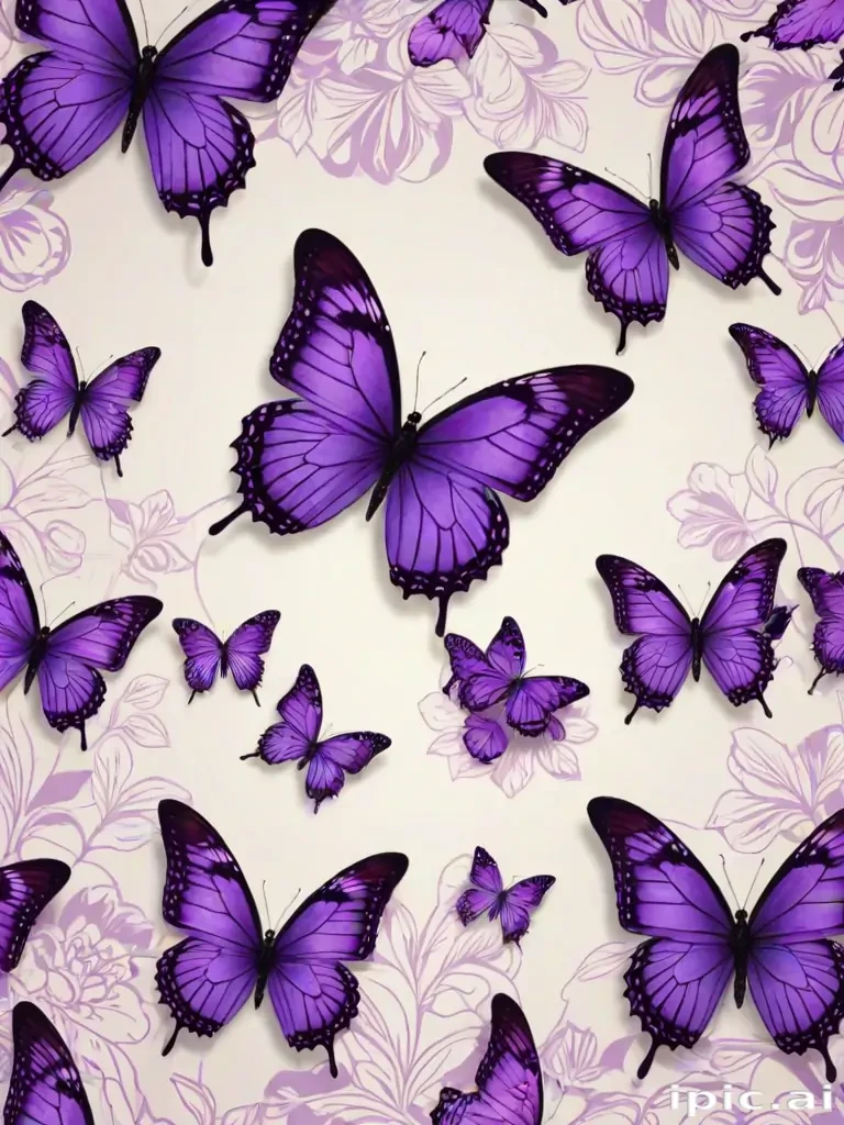 purple butterflies wallpaper