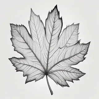 clipart leaf black and white