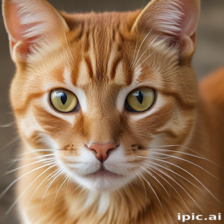 A Close-Up Portrait of an Orange Tabby Cat with Striking Eyes.