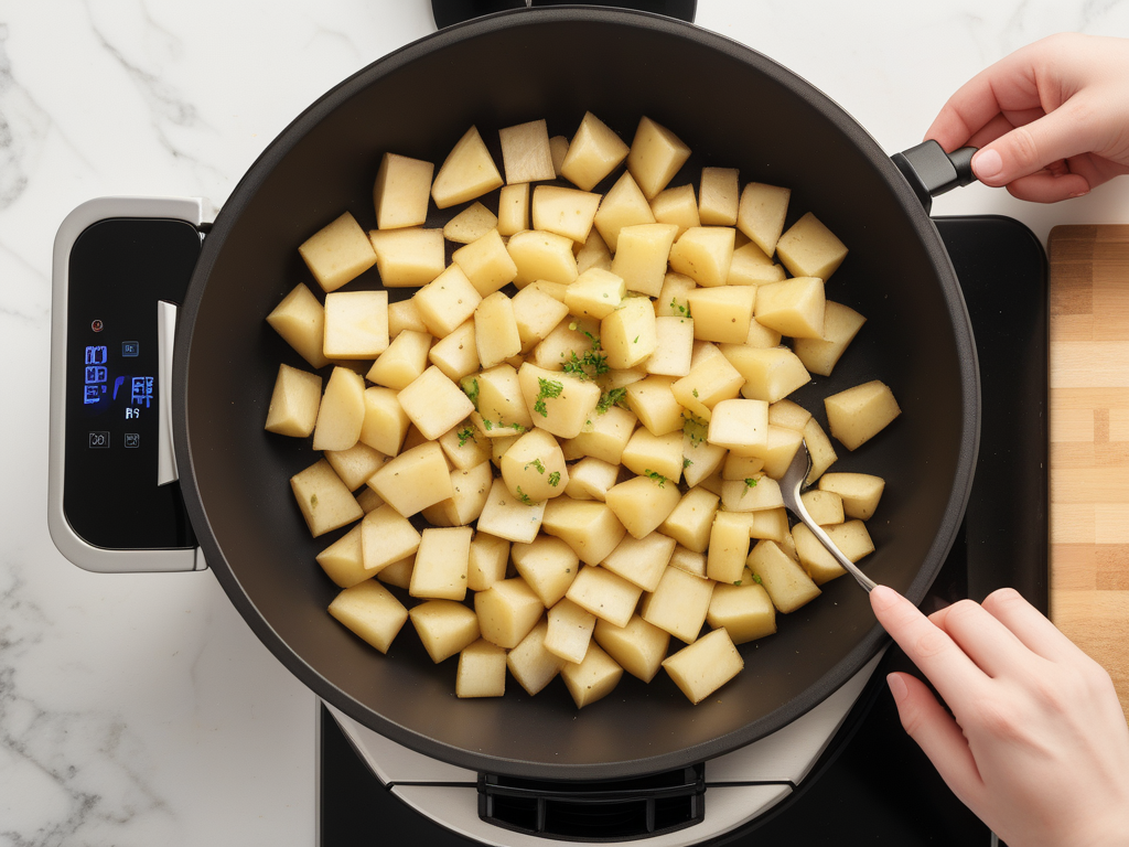 how long to air fry diced potatoes