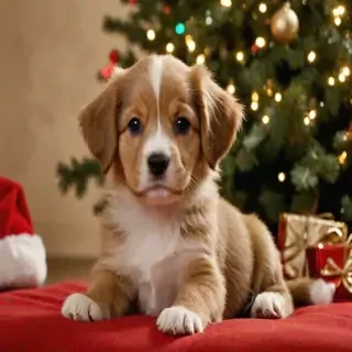 puppy christmas dog wallpaper