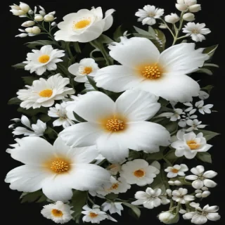 white flowers png transparent