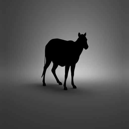 To regenerate the image, use the following prompt: create a high-resolution image of a minimalist black silhouette of an animal, shot with a DSLR camera at f/2.8 aperture, ISO 100, 50mm lens, in a clean studio environment with soft lighting to enhance the details.