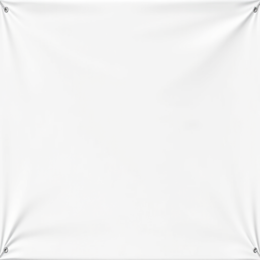 a clean white banner with curved ends, frontal view, high-resolution, f/2.8 aperture, 1/250 shutter speed, ISO 100, natural lighting, DSLR camera