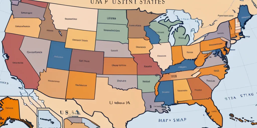 usa map with states