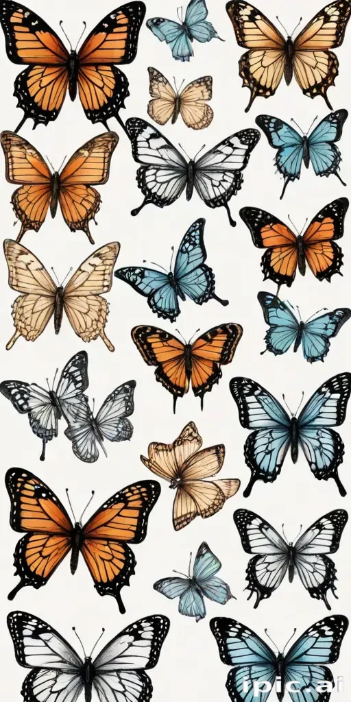 butterflies sketches