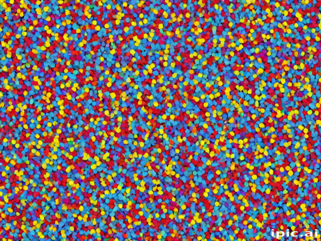 A Colorful Mosaic of Bright Dots in Vibrant Patterns and Shades.