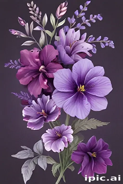 purple flowers png