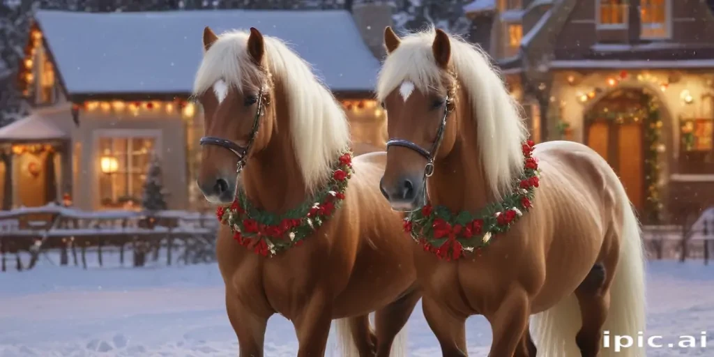 pictures of christmas horses