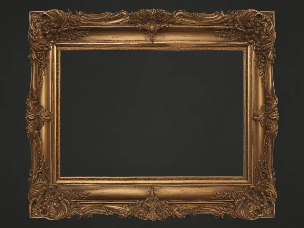 rectangle golden frame png