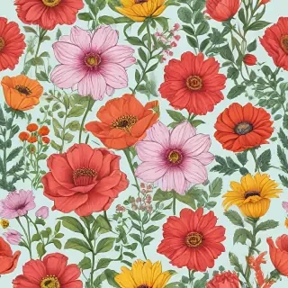 color drawings of flowers