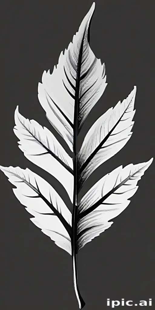 clipart leaf black and white