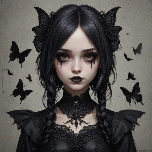 paperlarva, 1girl, gothic