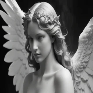 black and white angel