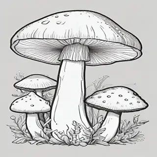 mushroom line art