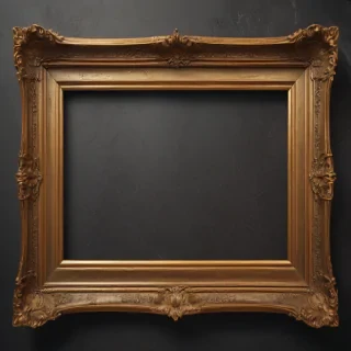 rectangle golden frame png