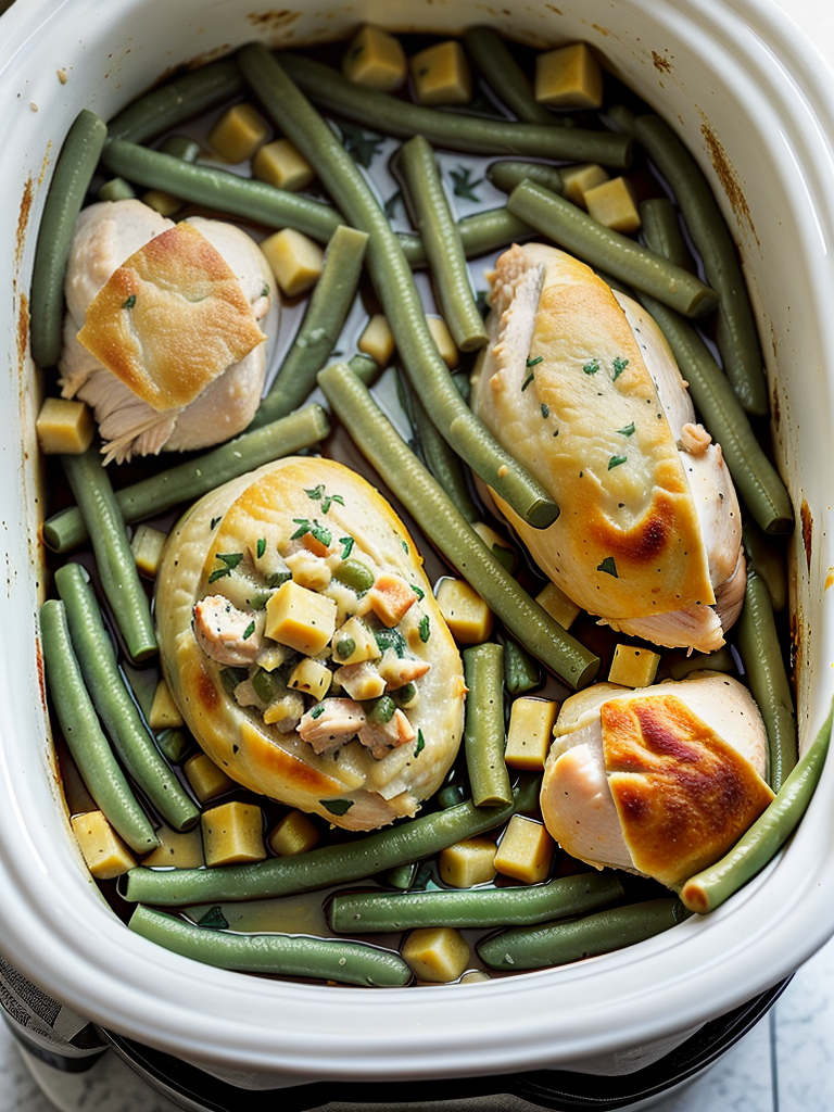 crockpot chicken stuffing green beans