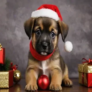 puppy christmas dog wallpaper
