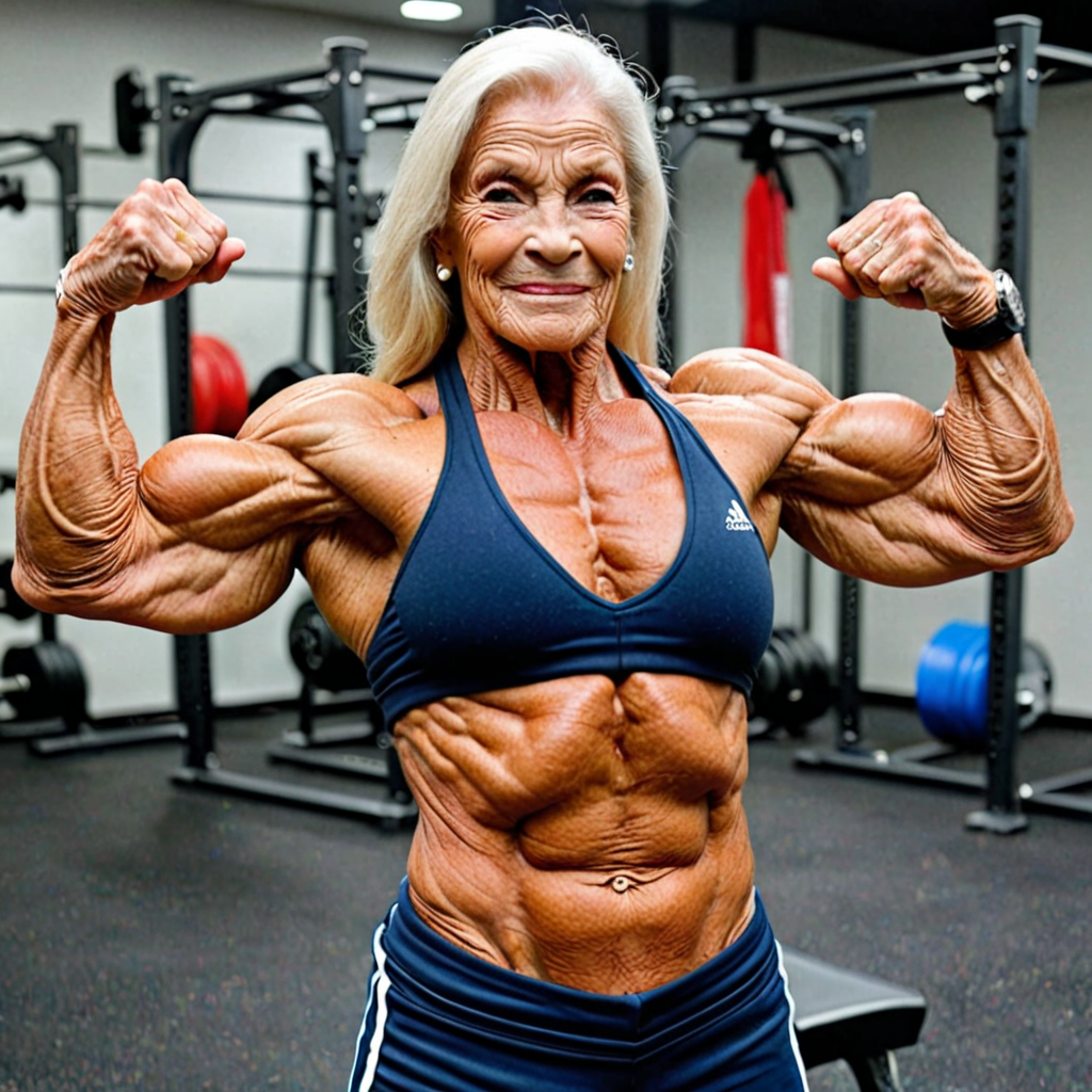 Free Ai Image Generator - High Quality and 100% Unique Images -  — lean  very big ripped veiny muscular mean face elderly bodybuilder woman flexing  gigantic biceps flexing abs