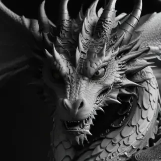 dragon black and white