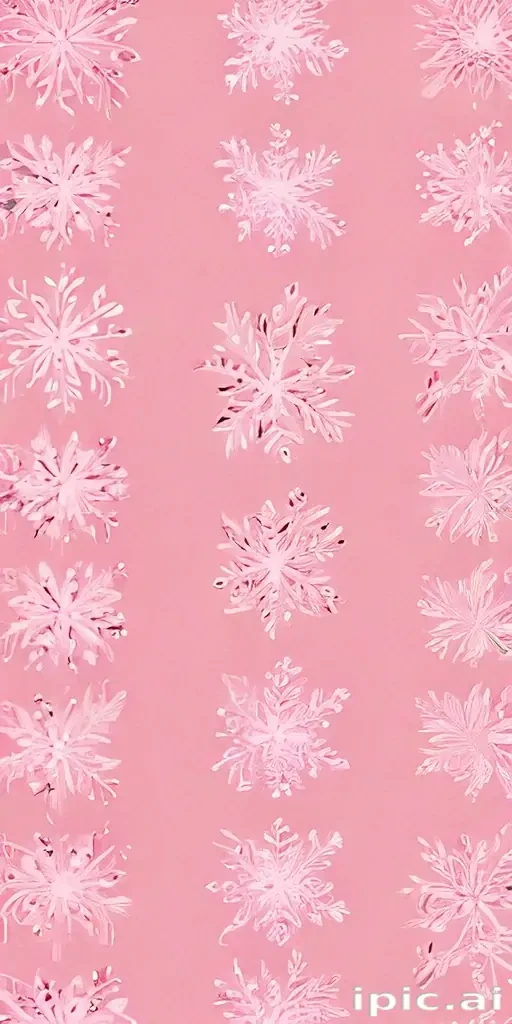 Delicate Snowflakes on a Soft Pink Background for Winter Decor.