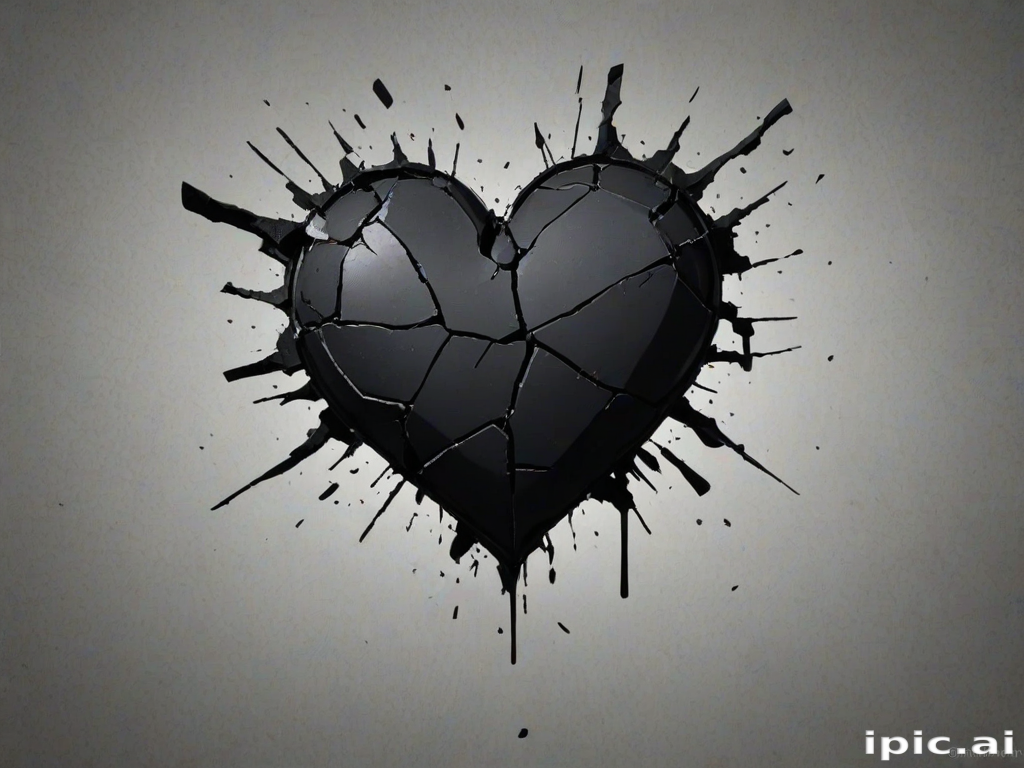 broken black heart