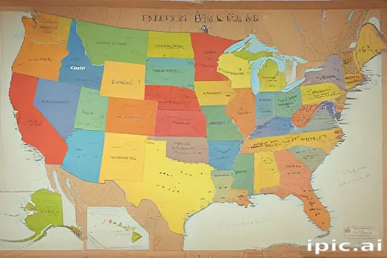 Colorful Educational Map Of The United States With State Names And Borders colorful-educational-map-of-the-united-states-with-state-names-and-borders