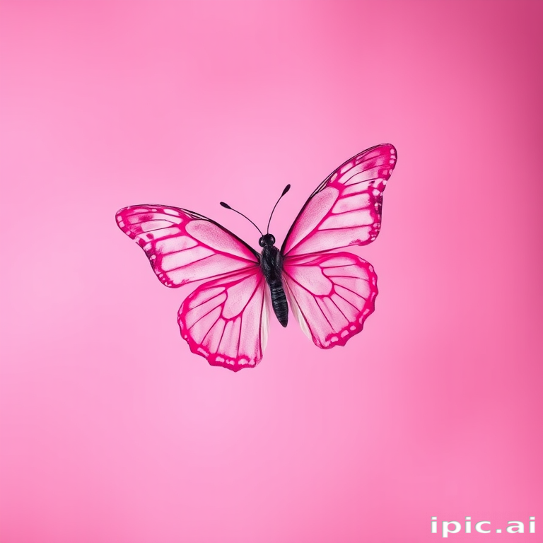 pink background butterfly