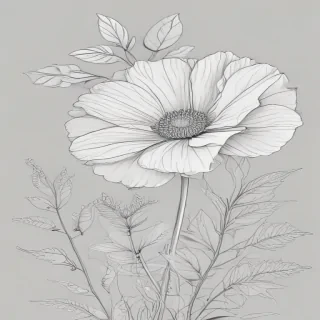 floral line art