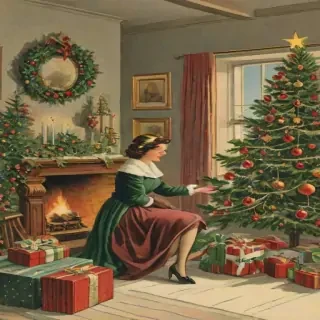 vintage christmas illustration