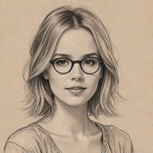 Alluring Bridgit Mendler, pencil sketch, portrait of Enchanting woman 1924s in glasses, hair style beatnik, outline, clear lines, fine lines, 8k